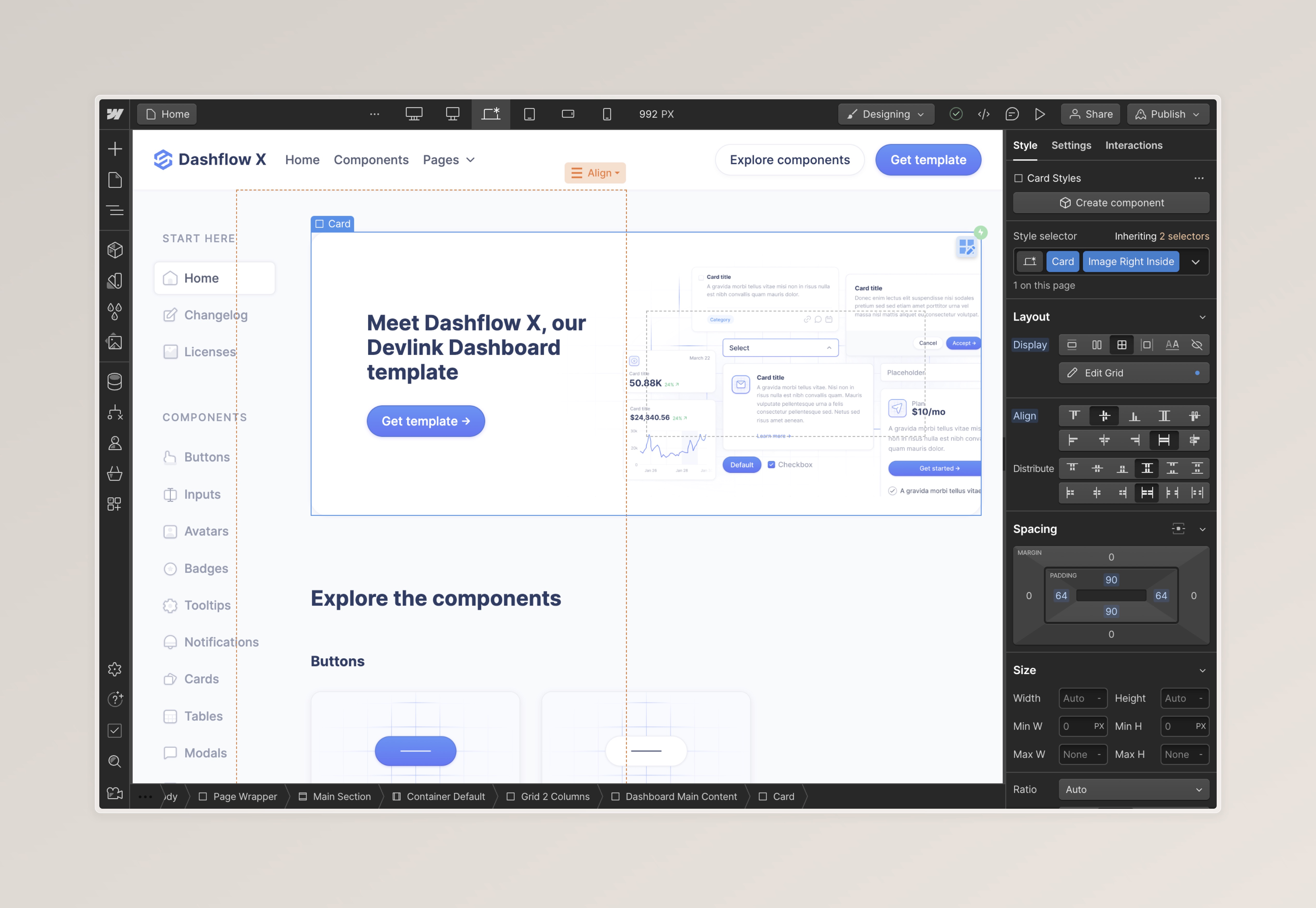 Webflow is a low-code platform for designing and building websites.